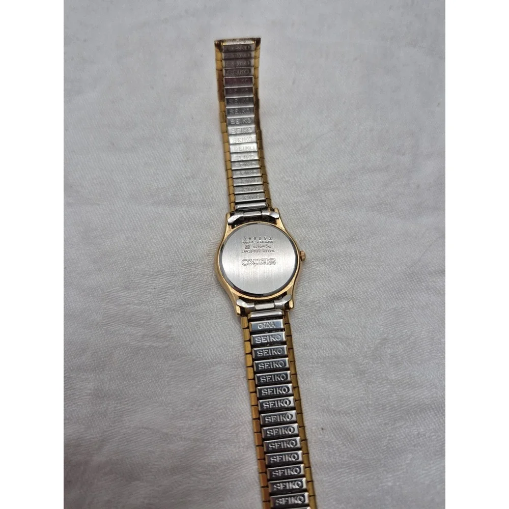 Seiko Watch Women 5.5 Gold Vintage 1997 1N01-0K00 Original Band New Battery Y2K